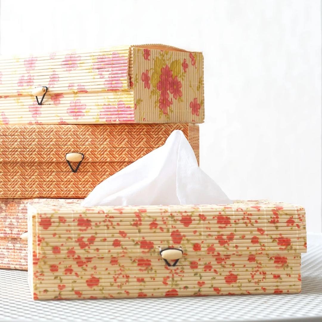 Beautiful, lightweight bamboo tissue box for natural, light, modern aesthetics in city homes.