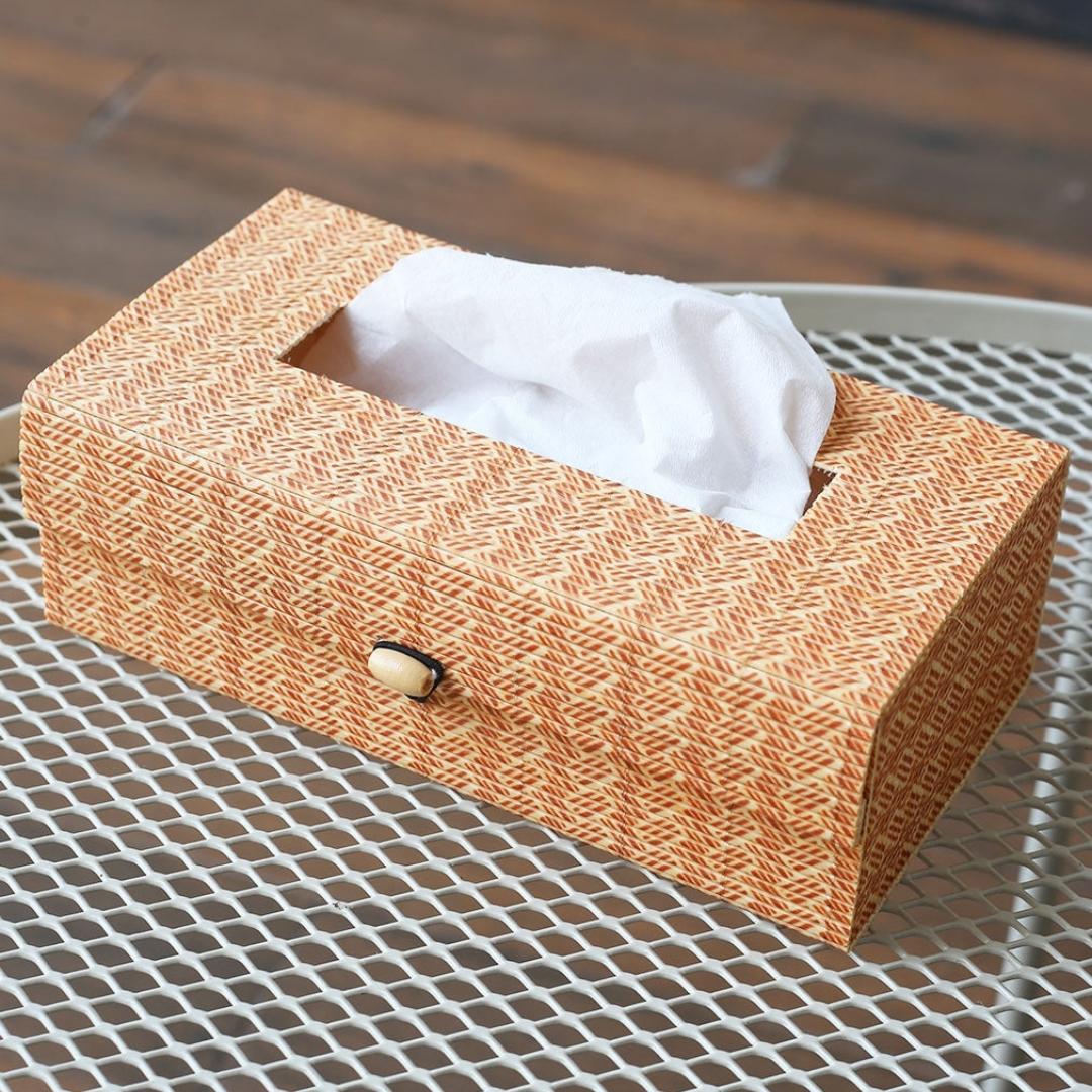 Beautiful, lightweight bamboo tissue box for natural, light, modern aesthetics in city homes.