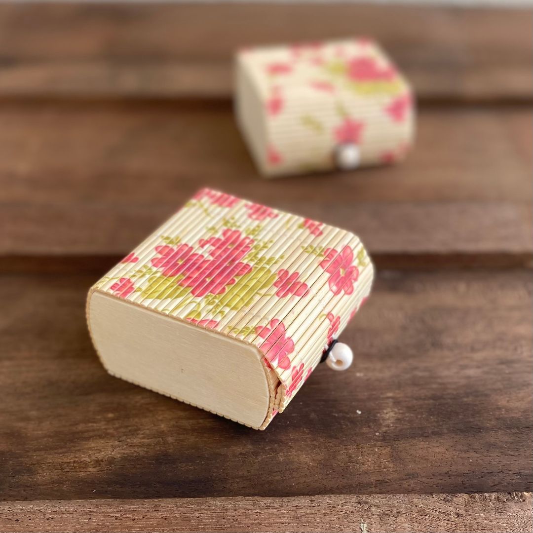 Pink flower gift box set of 2
