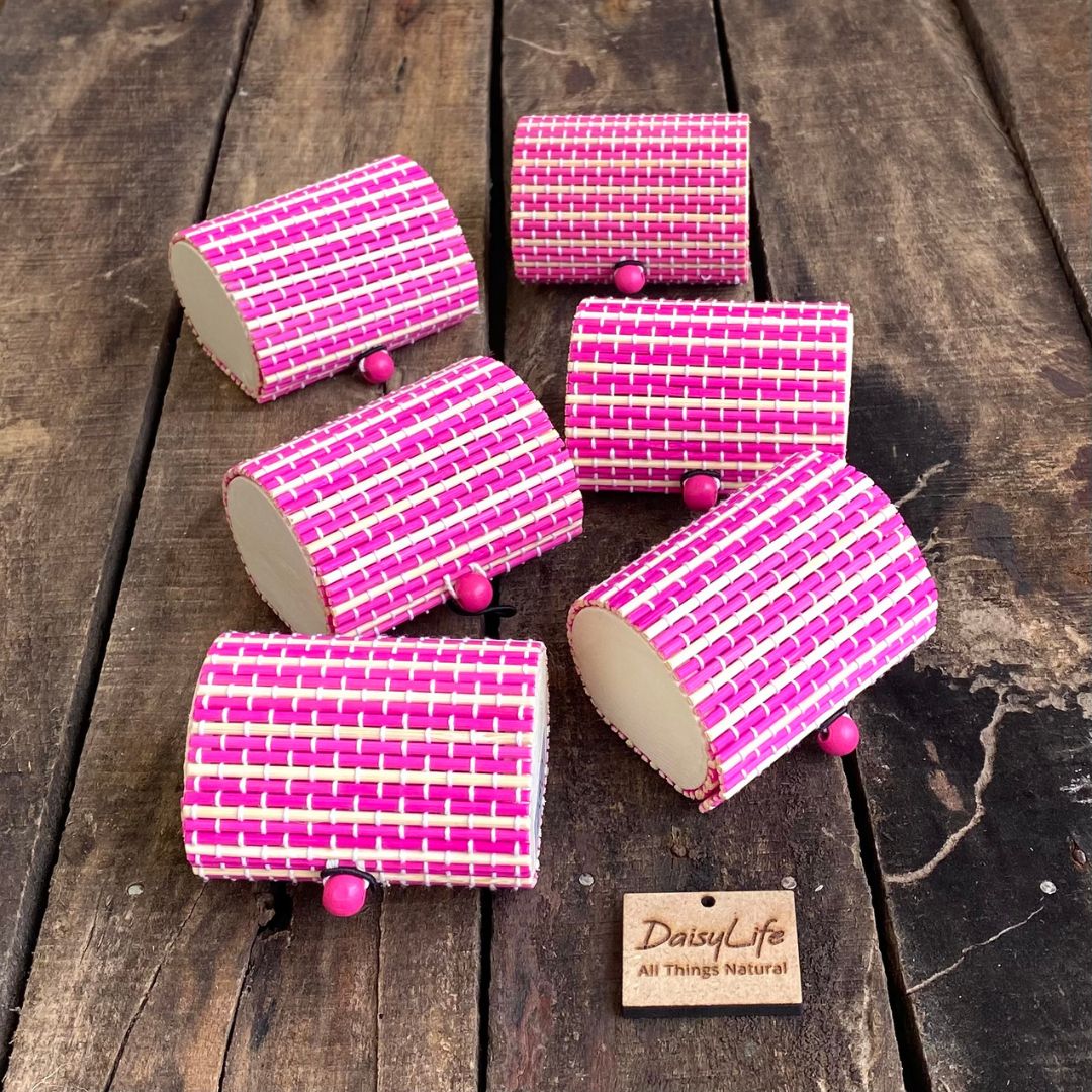 Set of 6 round pink gift box 