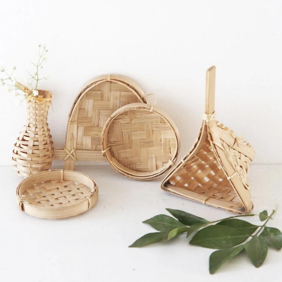 Natural Bamboo Rural Kitchen Toy Set of 5