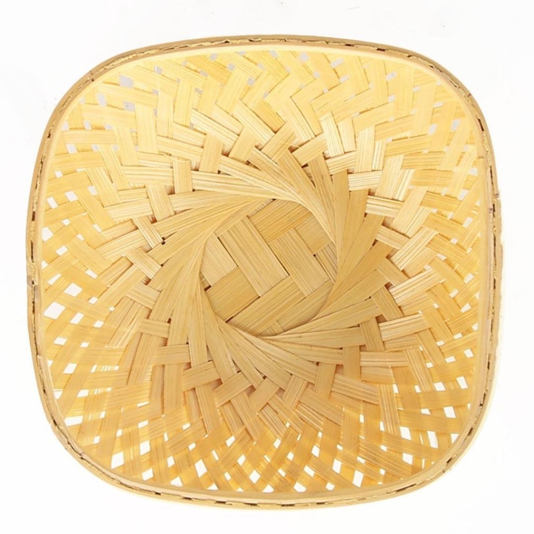 Square, Natural, simple bamboo multi-purpose baskets