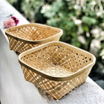 Square Tub Bamboo Basket flower in background
