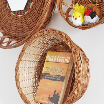 Trio Wall Baskets with book inside the basket