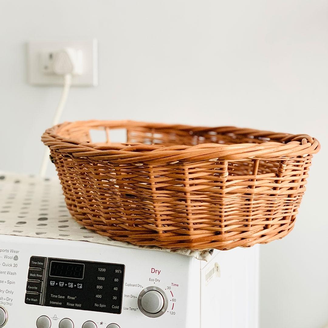 Wicker BB Oval basket for laundry, storage, and organising