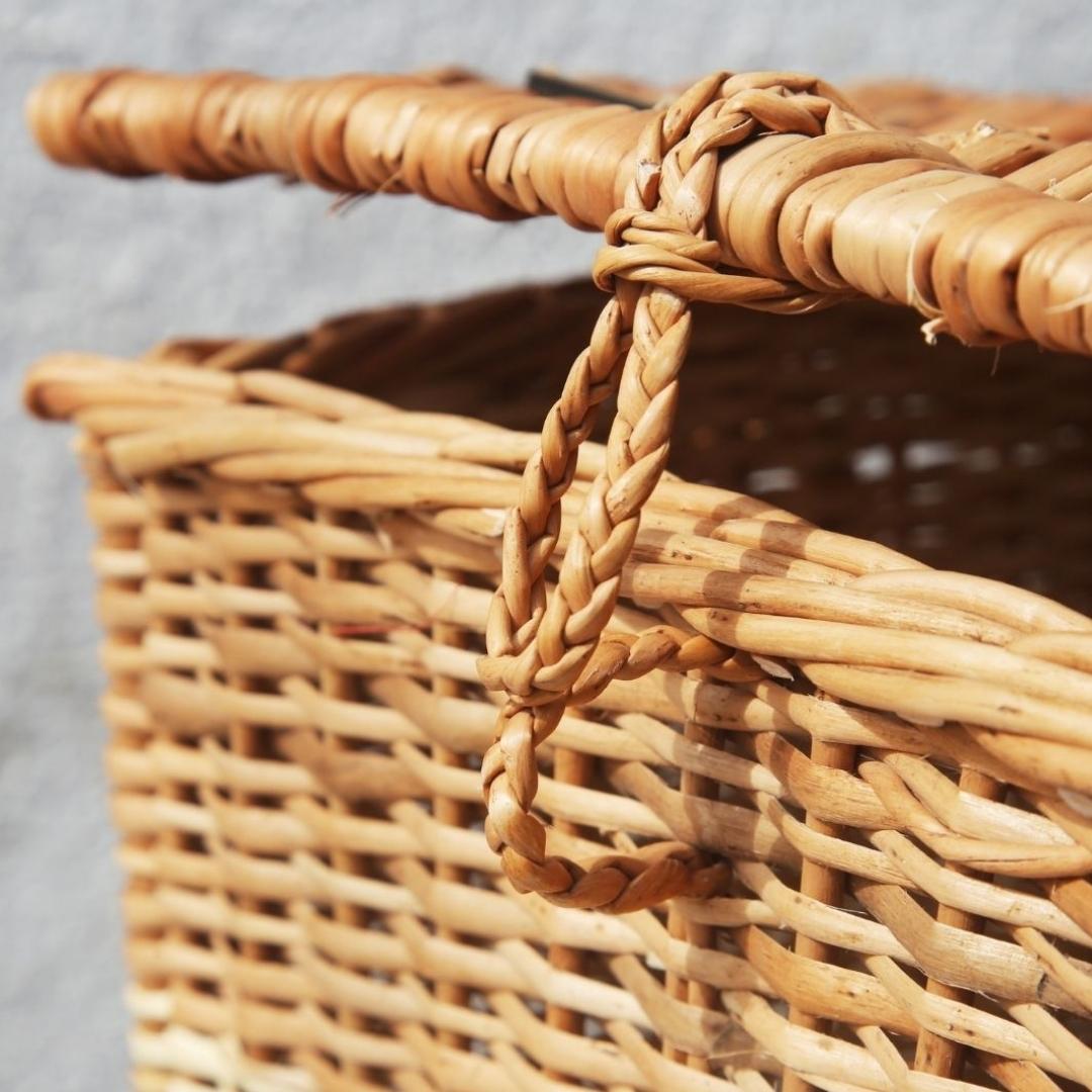 Close up of Wicker Box- Storage Basket