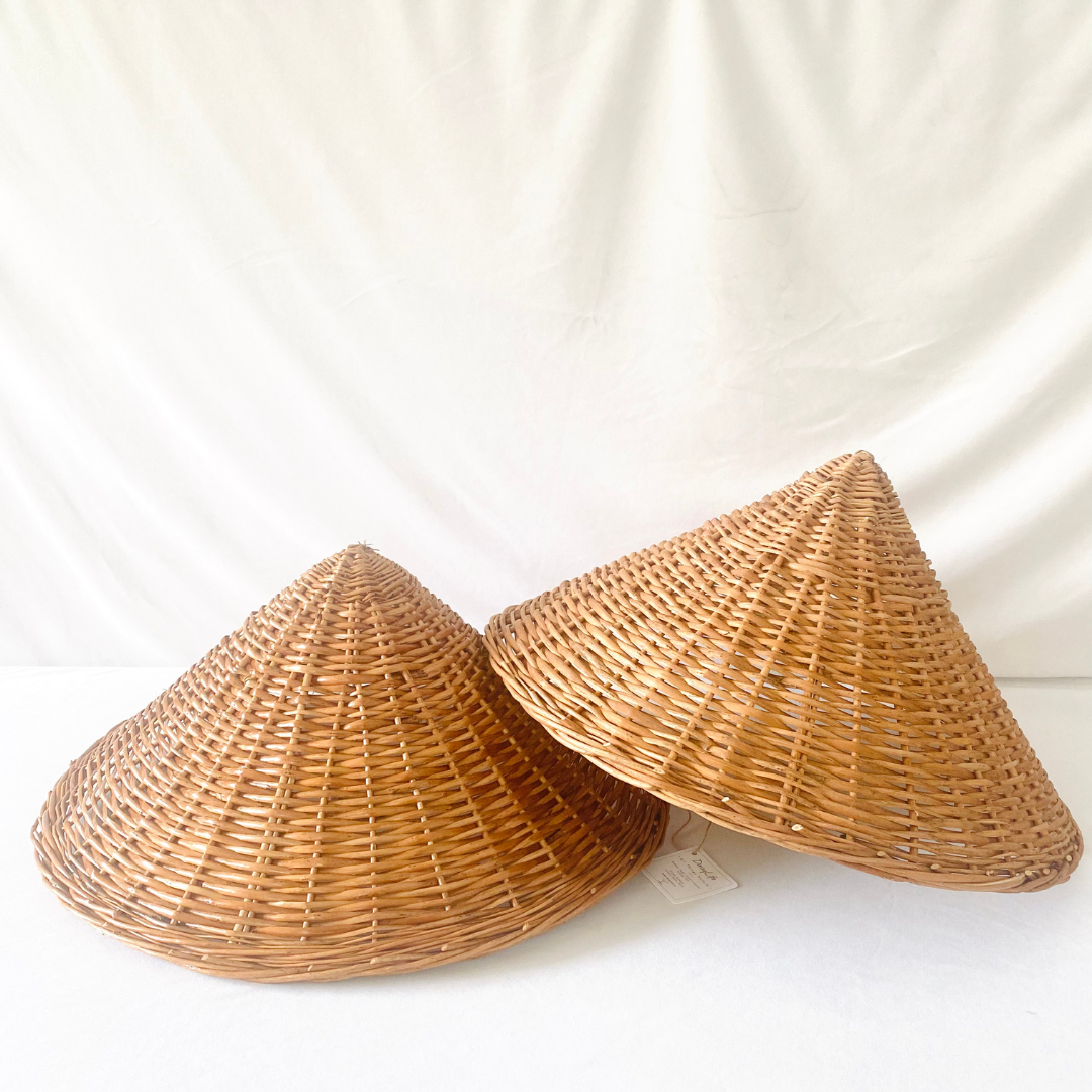 Natural, simple wicker handwoven lampshade 