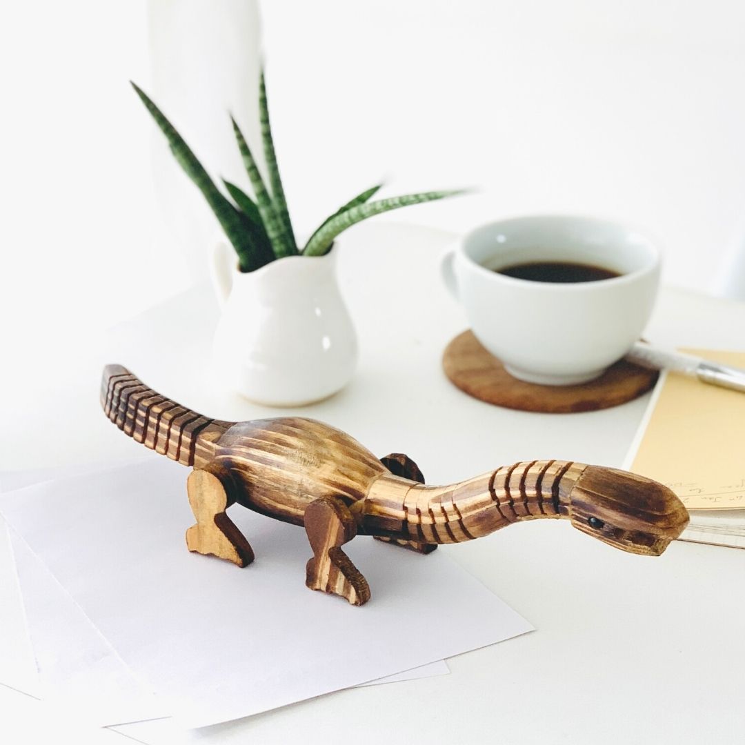 Wooden Long Neck Mamenchisaurus Dinosaur for office decor