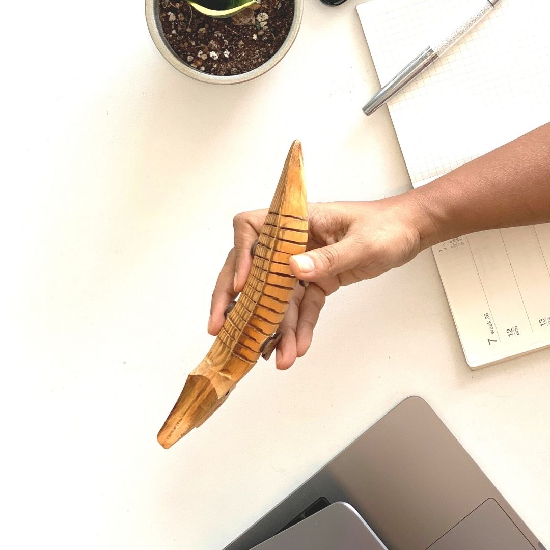 "Jaws" Wooden Alligator used for office décor