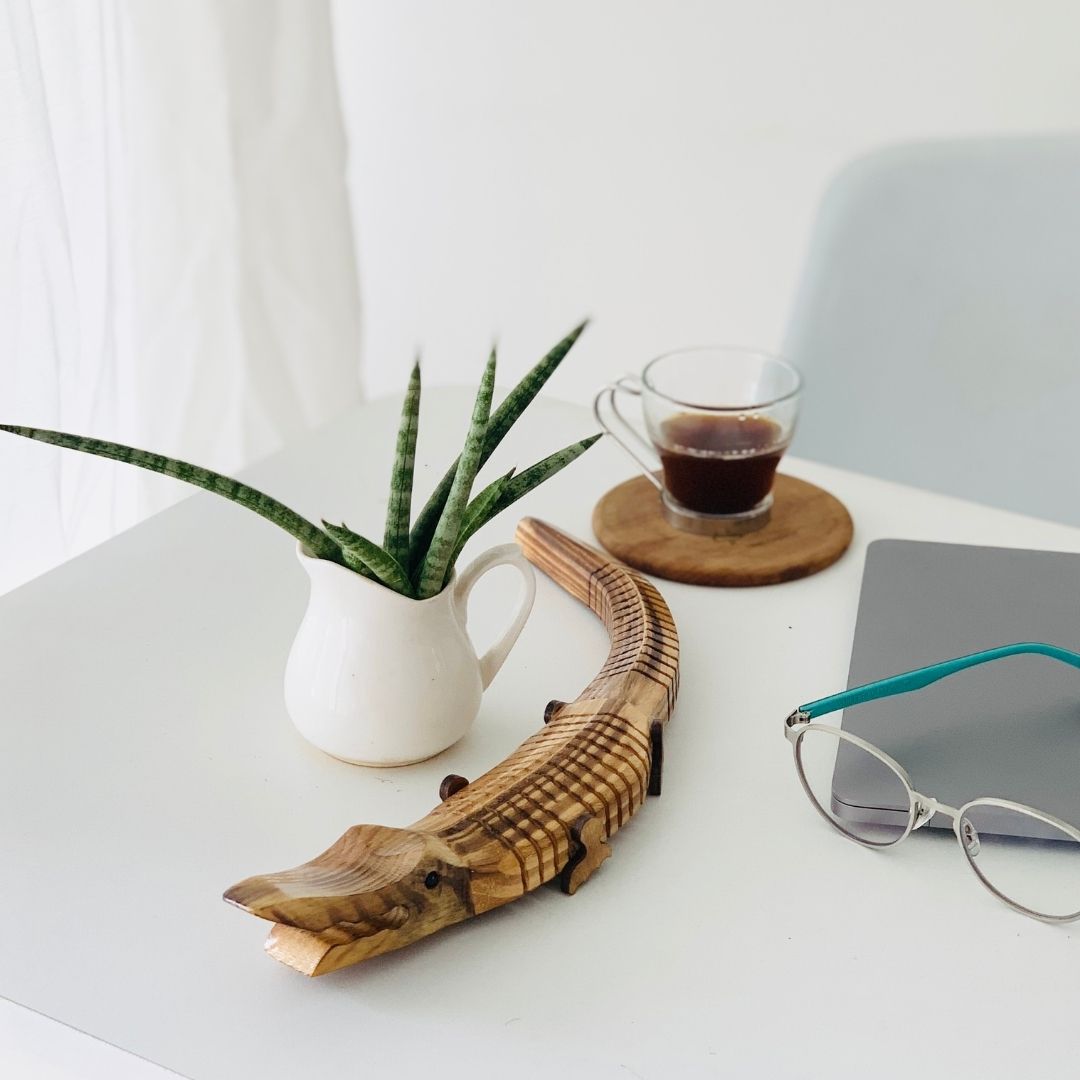 "Jaws" Wooden Alligator used for office décor