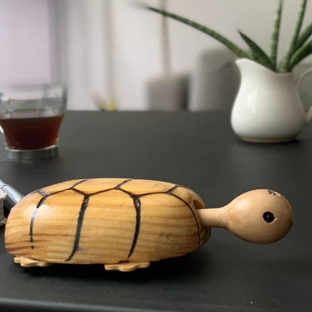 Natural and Eco-friendly Natural Wooden Turtle / Tortoise with movable wheels