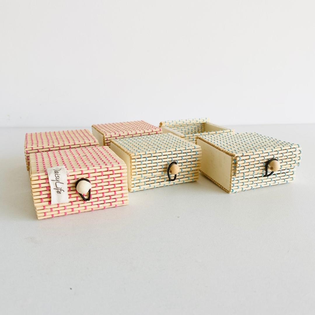 Beautiful woven bamboo boxes for gifting and store trinkets, jewellery and more.